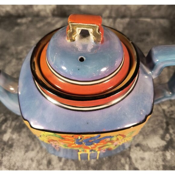 Antique TT Takito Lustre Ware Teapot Hand Painted Floral Hand-Painted - Picture 3 of 9